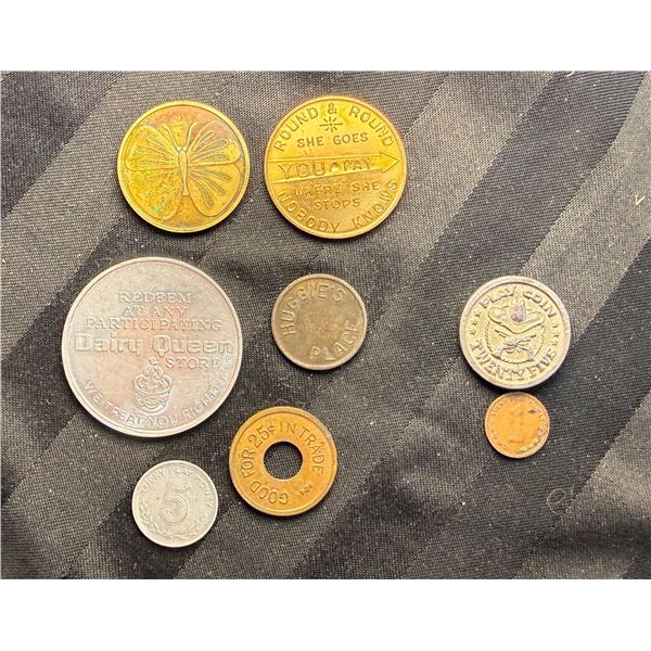 VINTAGE ADVERTISING TOKENS AND TRADE COINS