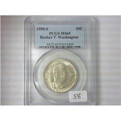 1950-S Booker T. Washington Half PCGS MS65