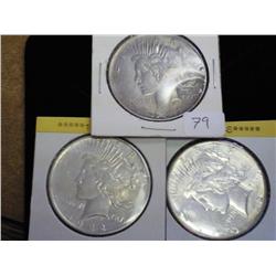 1922, 22-D And 22-S Peace Silver Dollars