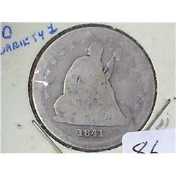 1841-O Seated Liberty Quarter