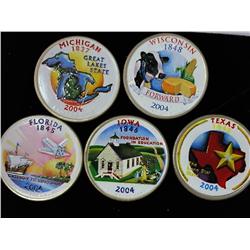 All 5-2004 State Quarters (Colorized)