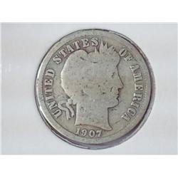 1907 Barber Dime