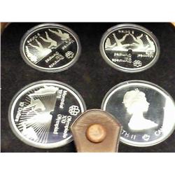1976 Canada Olympic 4 Coin Set (In Wood Box)
