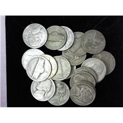 20 Assorted Jefferson War Nickels (35% Silver)