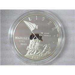 2005 Marine Corps Proof Silver Dollar
