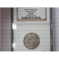 2005 SMS Minnnesota Quarter NGC MS68