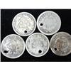 Image 2 : 5 Assorted Seated Liberty Dimes (Holed)