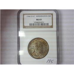 1946-D Booker T. Washington Half NGC MS65