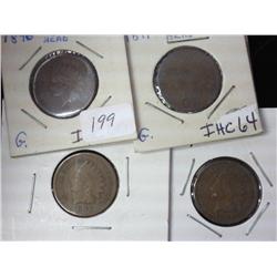 1896, 97, 98 And 99 Indian Head Cents