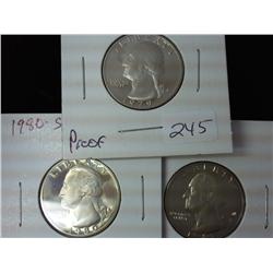 1979-S, 80-S And 81-S Washington Quarters