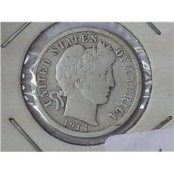 1914 Barber Dime (Fine)