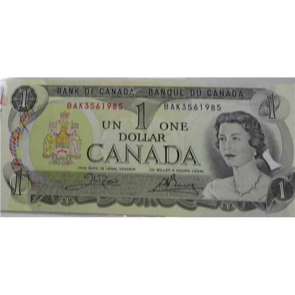 1973 CRISP UNCIRCULATED LAST OF CANADA $1 BILL