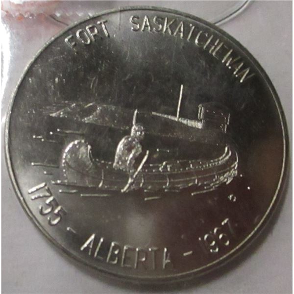 1755 - 1967 COMMEMORATIVE FORT SASKATCHEWAN TRADE DOLLAR