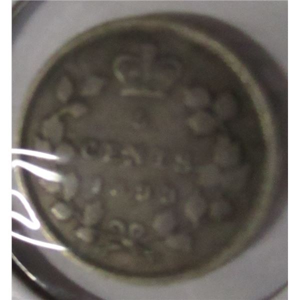 1893 CANADA VICTORIAN SILVER FIVE CENT