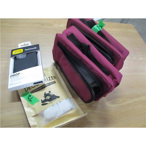 2 CLUTCH CASES, 1 BAG SHOE DEODORIZER