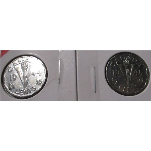 1944 - 1945 WORLD WAR II CANADA VICTORY NICKELS