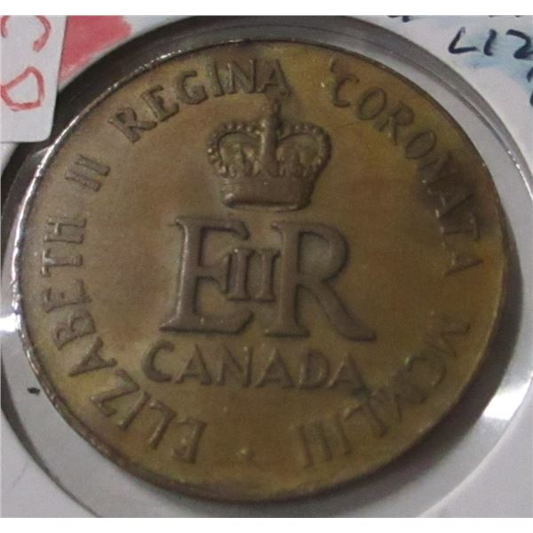 CORONATION OF QUEEN ELIZABETH II CANADA LARGE TOKEN