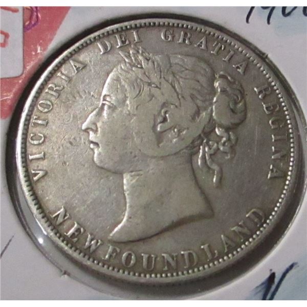 1900 NEWFOUNDLAND VICTORIAN SILVER HALF DOLLAR