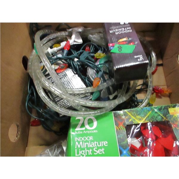 SNOW BOARD BOOTS (SIZE 6.5), CHRISTMAS LIGHTS, ETC