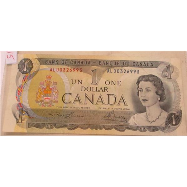 1973 UNCIRCULATED BANK OF CANADA LEGAL TENDER $1 BILL