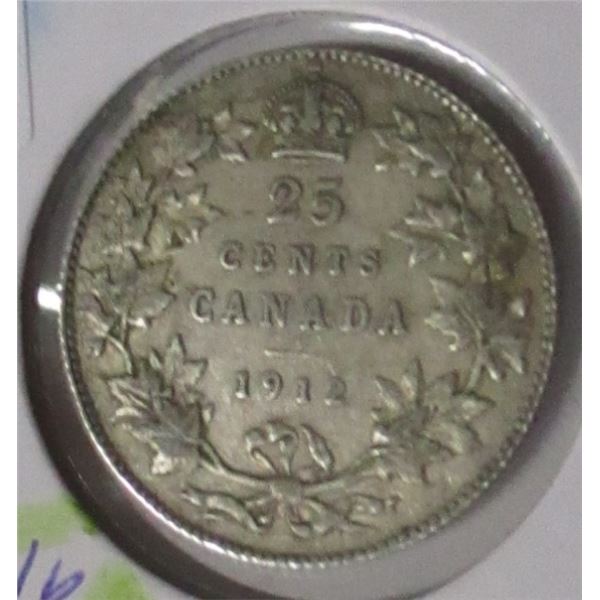 1912 CANADA KING GEORGE V SILVER FIVE CENT