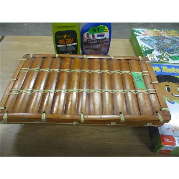 BOX C/W SNAKES & LADDER GAME, SEA BATTLE GAME, WOOD BOX, ETC