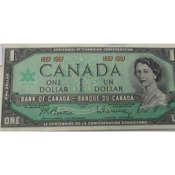 1967 NO SERIAL NUMBER LEGAL TENDER LAST OF CANADA $1 BILL