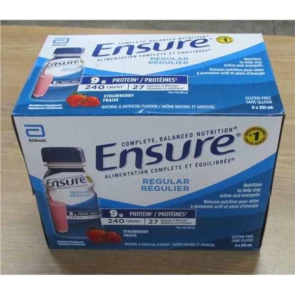 STRAWBERRY REGULAR ENSURE DRINK (6 BOTTLES X 235 ML)