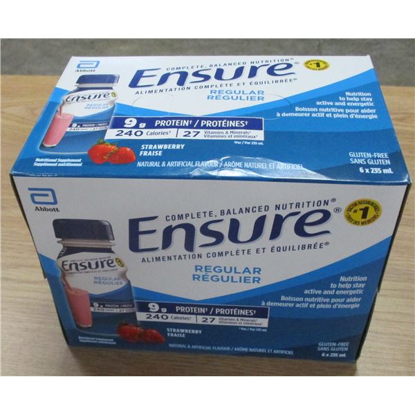 STRAWBERRY REGULAR ENSURE DRINK (6 BOTTLES X 235 ML)