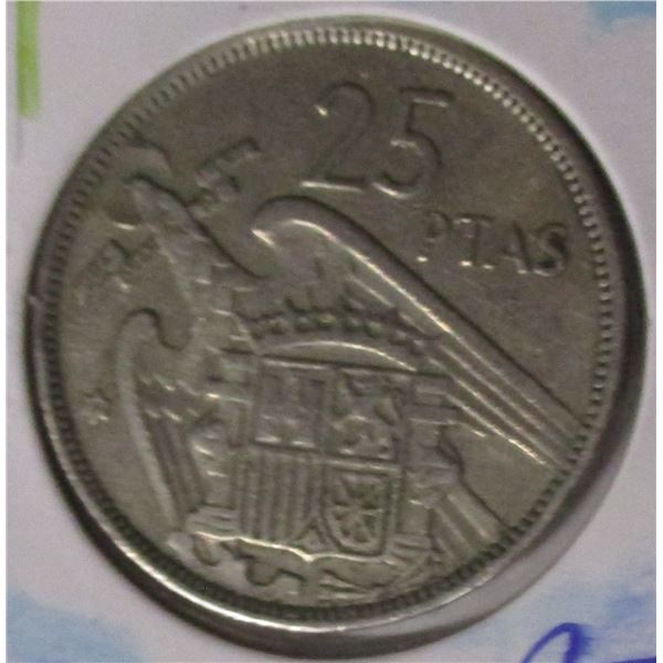 1957 SILVER FRENCH 20 PTAS