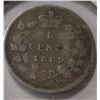 Image 1 : 1889 CANADA VICTORIAN SILVER FIVE CENT