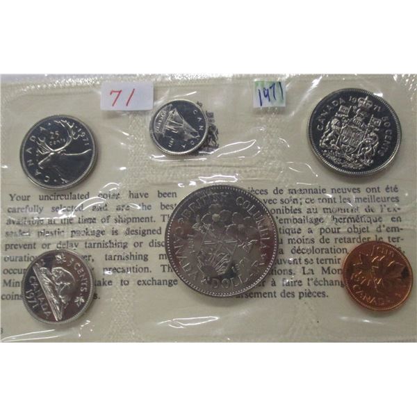 1971 BRITISH COLUMBIA PROOF CANADA MINT SEALED COIN SET
