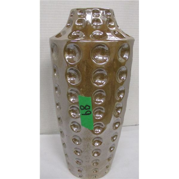 GOLD TONE VASE (APPROX. 16" HIGH)