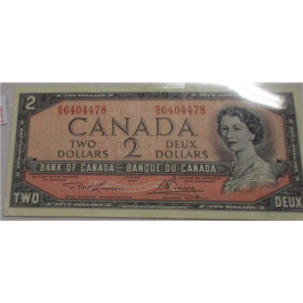 1954 LEGAL TENDER LAST OF CANADA $2 BILLS