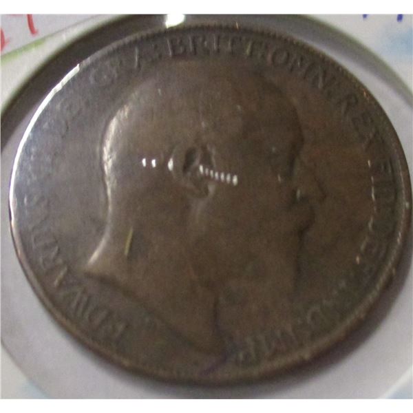 1910 KING EDWARD VII LARGE PENNY TOKEN