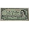 Image 1 : 1954 DEVILS FACE SCARCE CANADA LEGAL TENDER $1 BILL