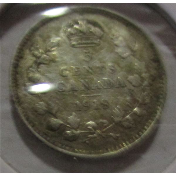 1918 CANADA KING GEORGE V SILVER FIVE CENT