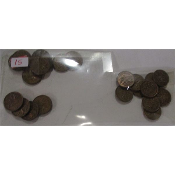 LOT OF 20 BETTER GRADE LAST OF CANADA PENNIES