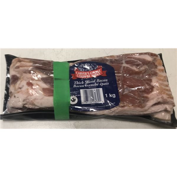 FROZEN:  CARVERS THICK SLICE BACON (1 KG) - PACKAGE