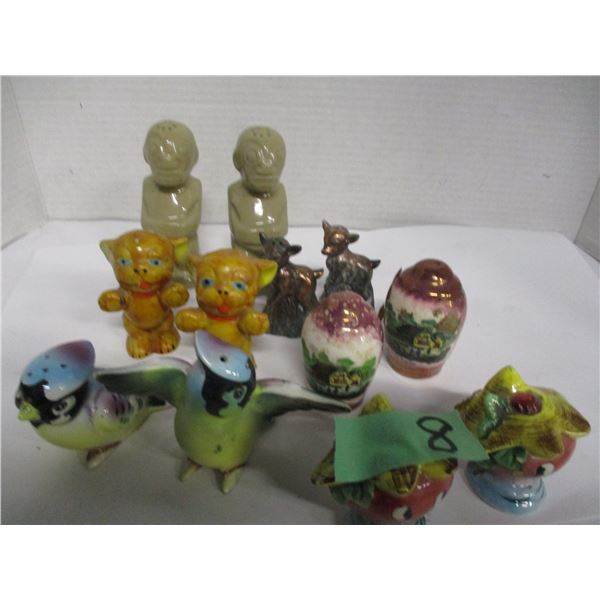 COLLECTABLE:  APPROX. 6 SETS OF ASSORTED SALT & PEPPER SHAKERS