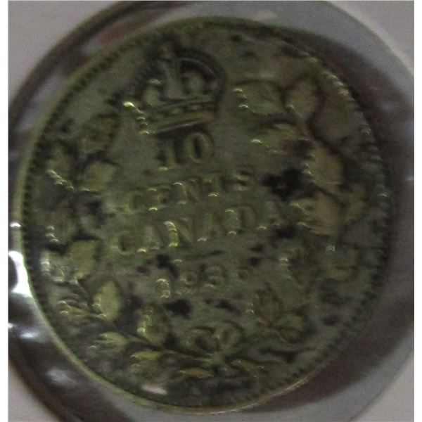 1936 CANADA KING GEORGE VI SILVER DIME