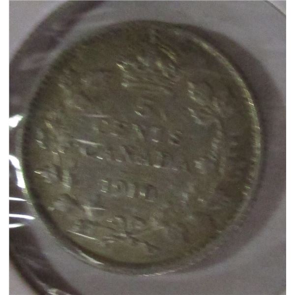 1910 CANADA KING EDWARD VII SILVER FIVE CENT