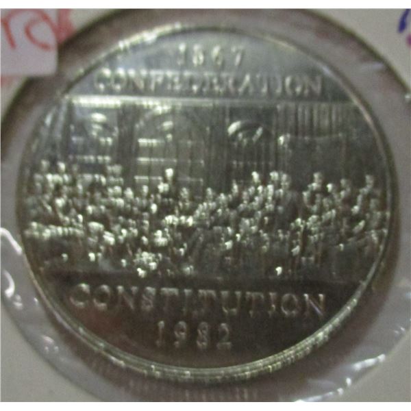 1867 CONFEDERATION/1982 CONSTITUTION CH/BU CANADA DOLLAR