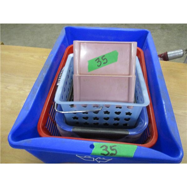 RECYCLE BIN C/W ASSORTED STORAGE BINS