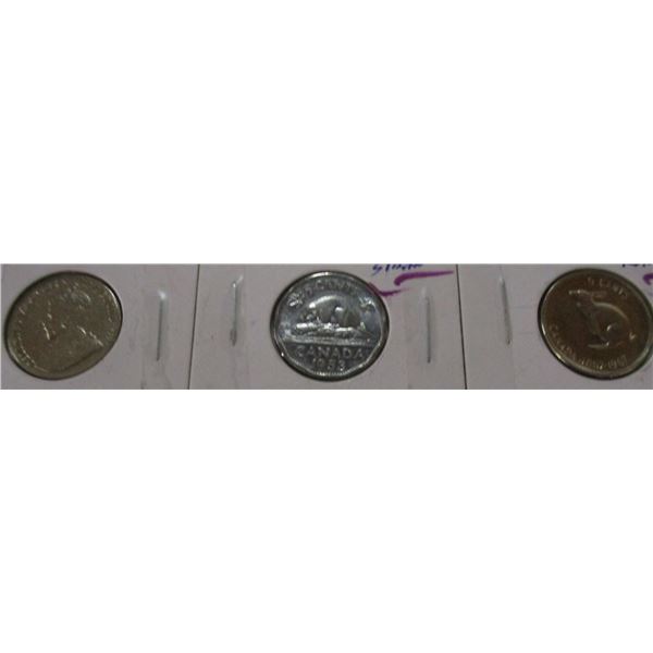 1931, 1953 & 1867/1967 LAST OF CANADA NICKELS