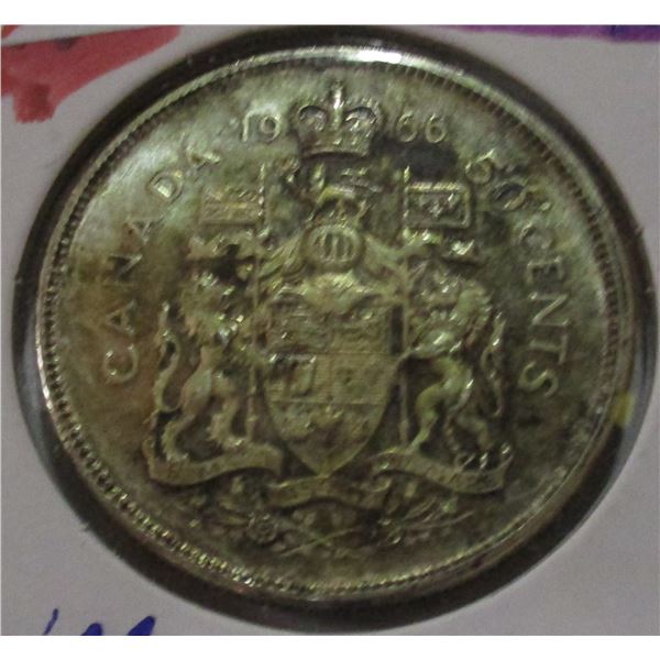 1966 CANADA SILVER HALF DOLLAR