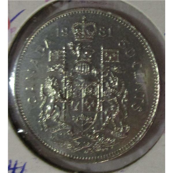 1981 CH/BU CANADA HALF DOLLAR