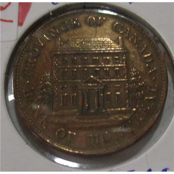 1842 PROVINCE OF CANADA MONTREAL AU PENNY TOKEN