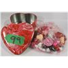 Image 1 : SMALL HEART TIN WITH CHOCOLATE & MIXED CANDY