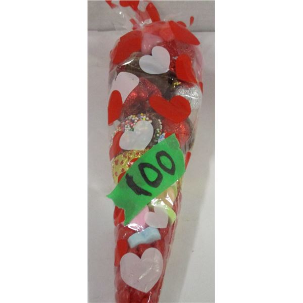 CONE OF VALENTINES CHOCOLATE & MIXED CANDY